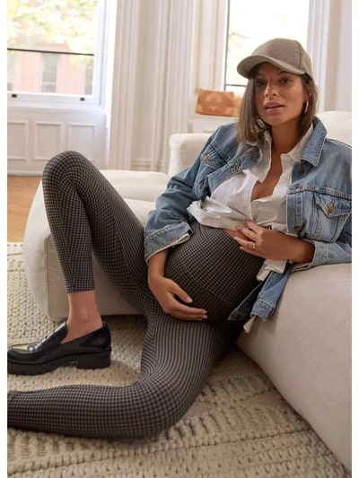 For The Creators Ultimate Before, During and After Legging in Grey Houndstooth