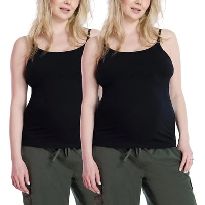 Target Women's Clip Down Nursing Tank Top Cami - Black 2 Pack - Size: X Large - Motherhood Maternity