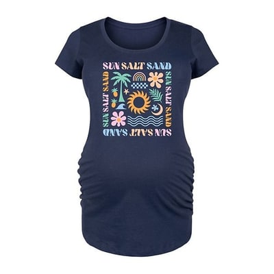Kohl's Maternity Sun Salt Sand Icons Graphic Tee