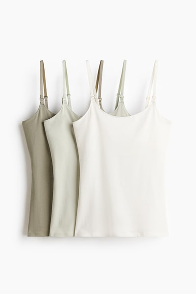 H&M MAMA 3-Pack Nursing Camisole Tops