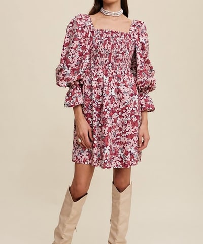 Bump City The Amy Babydoll Dress (Blush/Magenta)