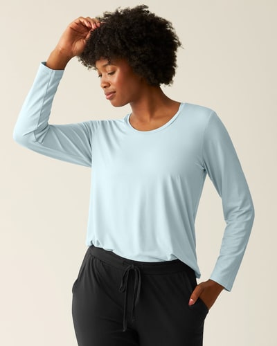 Kindred Bravely Bamboo Maternity & Nursing Long Sleeve T-shirt | Powder Blue