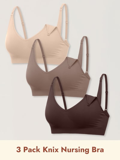 Momanda 3 Pack Soft Knit Nursing Bra