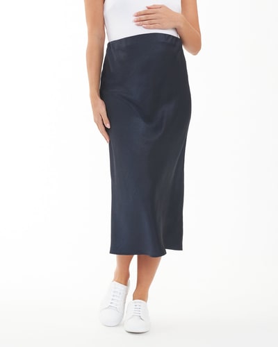 Ripe Maternity Lexie Satin Skirt Navy
