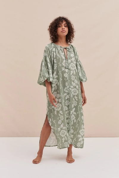 For The Creators Blouson Sleeve Kaftan Sage