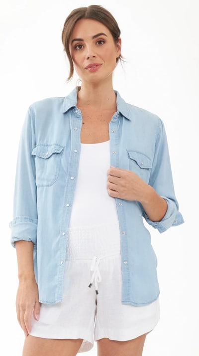 Special Addition Bec Chambray Maternity Shirt