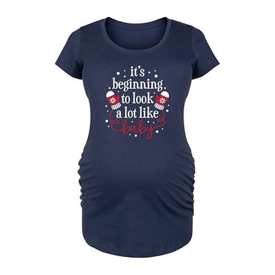 Kohl's Maternity "Beginning To Look A Lot Like Baby" Holiday Graphic Tee