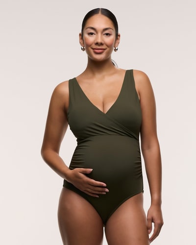 Soon Maternity Cross Front One Piece Swimsuit