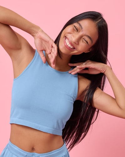 Kindred Bravely Sublime® Bamboo Maternity & Nursing Longline Bra Top | Vintage Blue