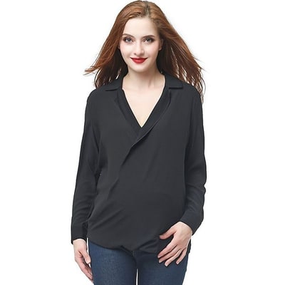 Kohl's Maternity Pokkori Surplice Drape Front Nursing Blouse