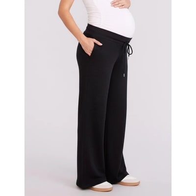 Target Women's Under the Belly Wide Leg Maternity Sweatpants - Black - Size: Small - Motherhood Maternity