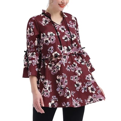Target Pokkori Maternity Nursing Floral Print Blouse Multicolored Small