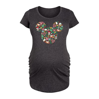 Kohl's Disney's Mickey Mouse Maternity Silhouette Christmas Graphic Tee