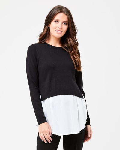 Ripe Maternity Pia Nursing Knit Black