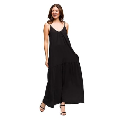 Target 24seven Comfort Apparel Maternity Lightweight Spaghetti Strap Pocket Maxi Dress-Black-S