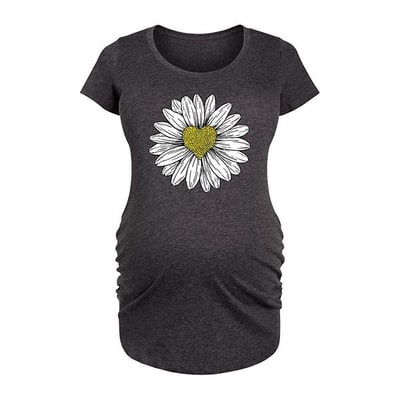 Kohl's Maternity Daisy Heart Drawing Graphic Tee