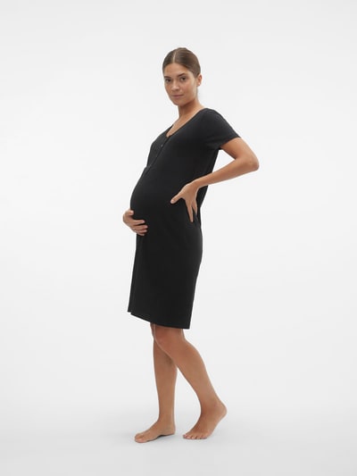 For The Creators Maternity Short Sleeve Nightdress Black