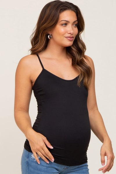 PinkBlush Black Soft Basic Maternity Cami