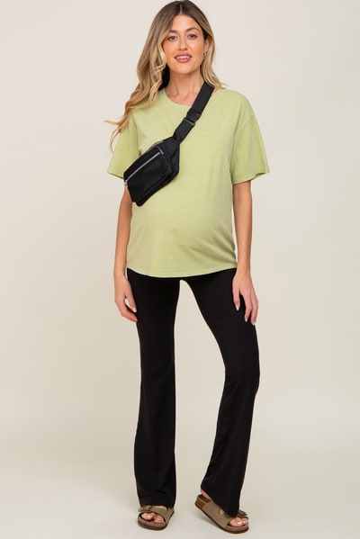 PinkBlush Black Maternity Flared Leggings