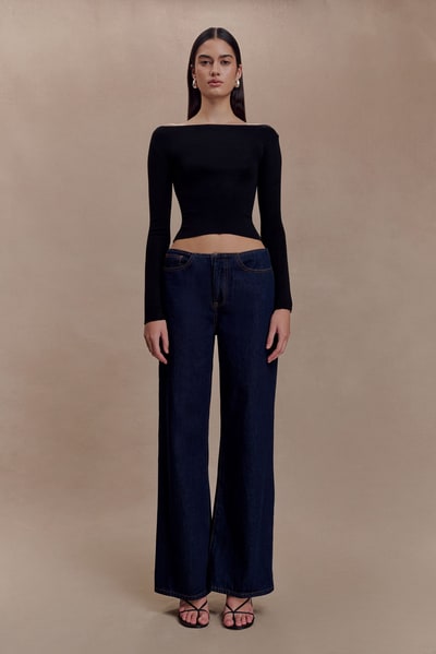 MESHKI Paedyn Merino Wool Ribbed Long Sleeve Top