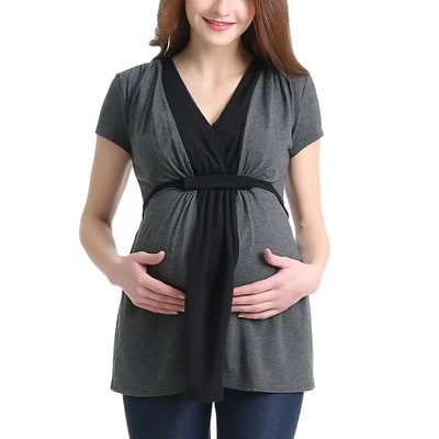 Target Pokkori Colorblock Maternity Nursing Top Gray Small