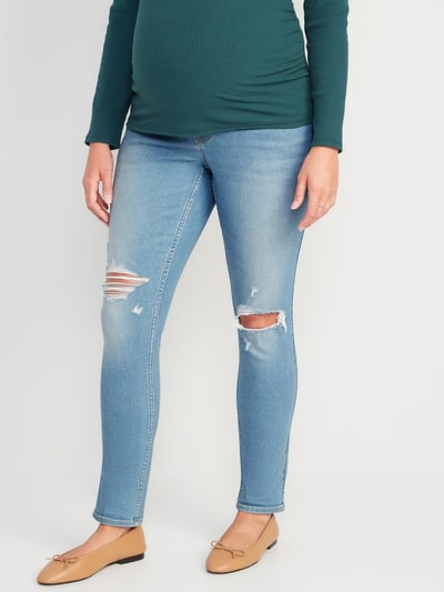 Old Navy Maternity Rollover-Panel 360° Stretch Super-Skinny Jeans