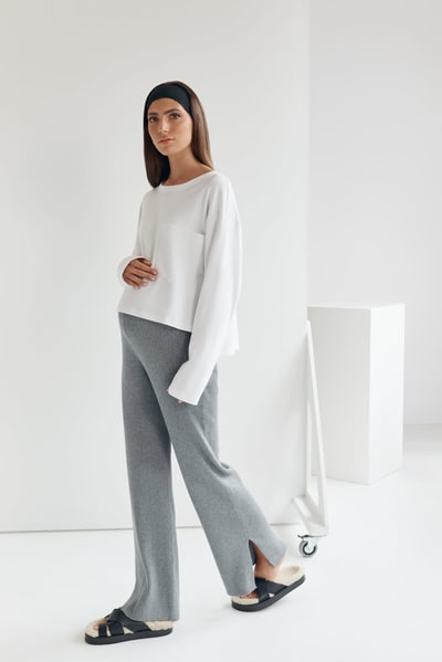 Legoe Heritage Grace Split Hem Pant (Grey) - FINAL SALE