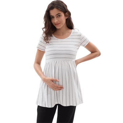 Mamafique Striped Maternity Short Sleeve Top