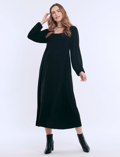 Motherhood Maternity Long Sleeve Empire Waist Maxi Dress