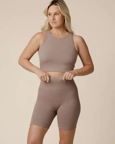 Kindred Bravely Sublime® Bamboo Maternity & Postpartum Bike Short | Taupe