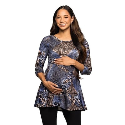 Kohl's Maternity 24Seven Comfort Apparel Tunic Top Animal Print