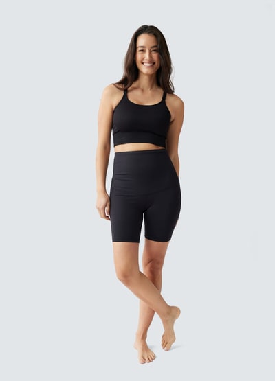 Ingrid+Isabel Postpartum Compression Black Bike Short