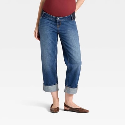 Target Under The Belly Cropped Vintage High-Rise Straight Leg Maternity Jeans - Isabel Maternity by Ingrid & Isabel™ Dark Wash 10