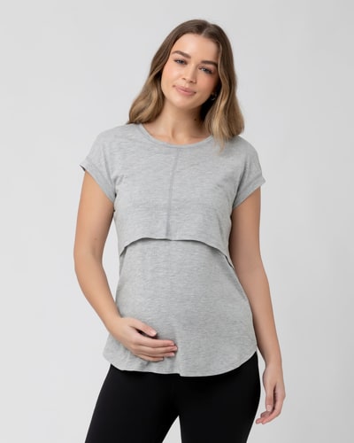 Ripe Maternity Richie Nursing Tee Grey Marle