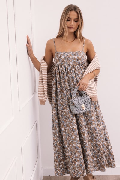 Petal & Pup Andy Maxi Dress - Olive Ditsy Floral