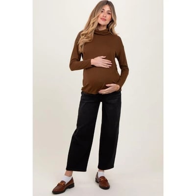 Target PinkBlush Black Cropped Wide Leg Maternity Jeans Black 26