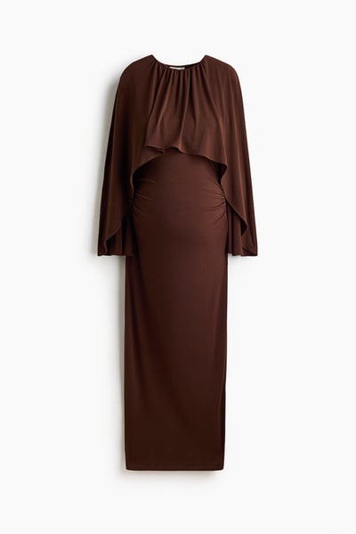 H&M MAMA Draped Cape-Detail Dress