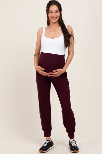 PinkBlush Burgundy Maternity Joggers