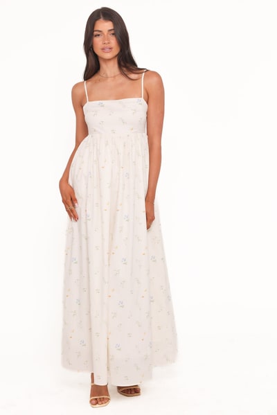 Petal & Pup Odessa Maxi Dress - White Floral