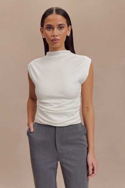 MESHKI Ellia High Neck Sleeveless Top