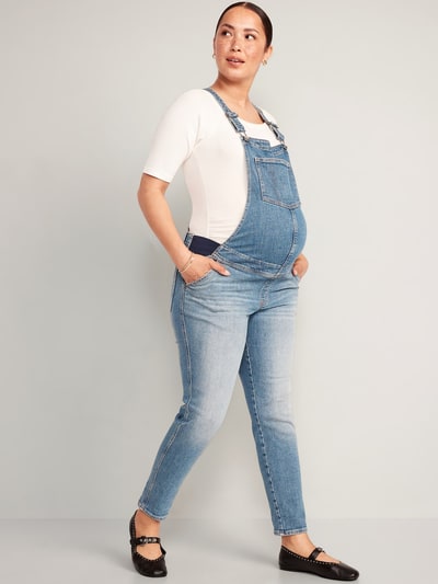 Old Navy Maternity Side-Panel OG Straight Jean Overalls