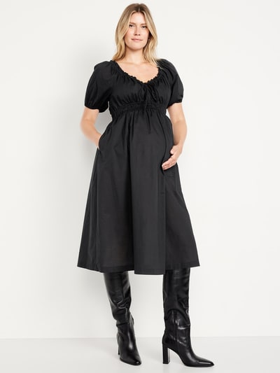 Old Navy Maternity Puff-Sleeve Midi Dress