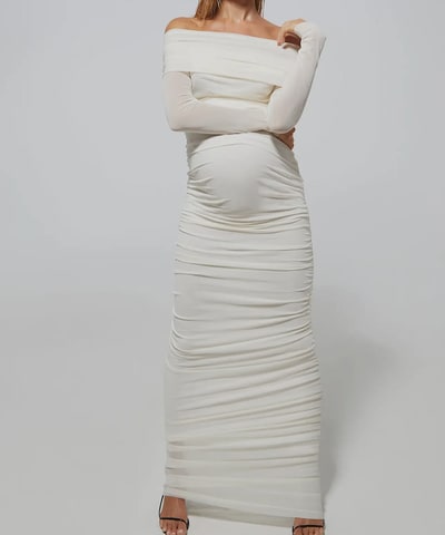 Bump City BUMPSUIT: Off the Shoulder Soft Mesh Dress