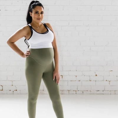 Emamaco Emama Maternity Leggings - Olive - Full Length FINAL SALE