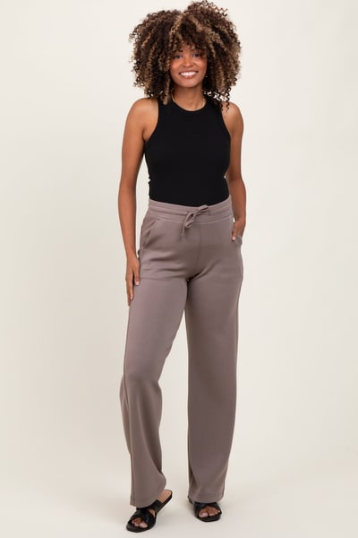 PinkBlush Mocha Straight Leg Drawstring Maternity Sweatpants