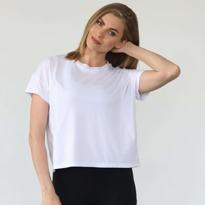 Milk & Baby Abigail Short Sleeve Nursing T-Shirt  | Blanc