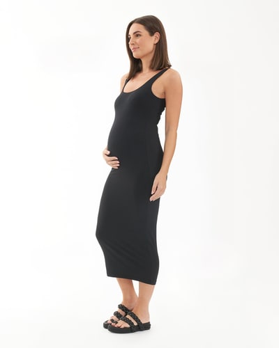 Ripe Maternity Luxe Knit Contour Dress Black