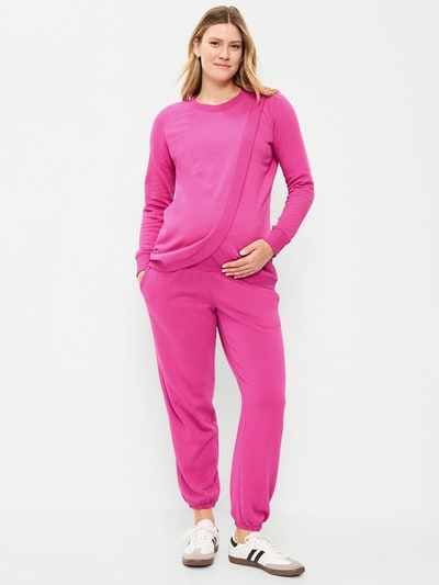 Old Navy Maternity Rollover-Waist Fleece Jogger Sweatpants