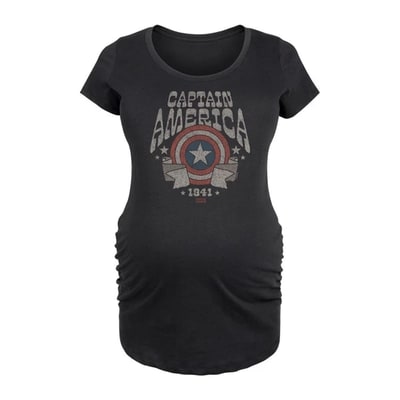 Target Women's Marvel Captain America Band Tee Style  - Black - Small