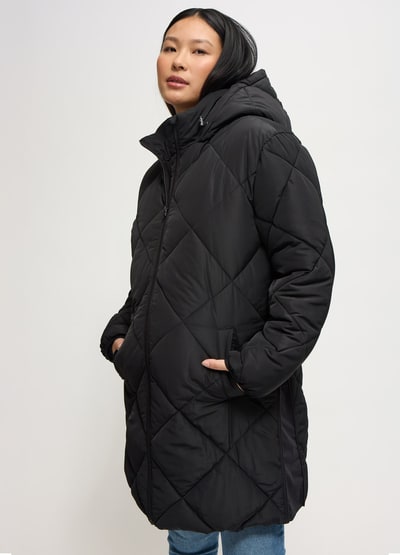 Ingrid+Isabel Grow With You Maternity Hooded Long Parka Jacket With Removable Babywearing Cocoon Insert